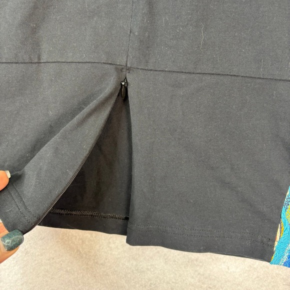 Puma X Coogi Black Bodycon Dress 3/4 Sleeve Crew Neck Scoop Back Womens Sz Small - Picture 8 of 9